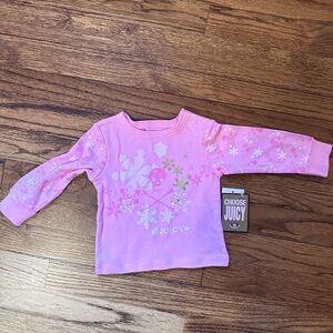 Juicy Couture Pink Snowflake Long Sleeve Tee